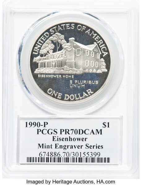 1990-P S$1 Eisenhower Centennial PR DCAM OGP thumbnail 2
