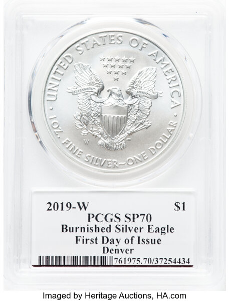2019-W $1  Silver Eagle, Burnished OGP thumbnail 10