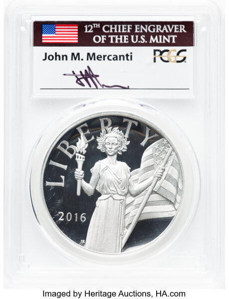 2016-S Medal 1oz Silver, American Liberty PR DCAM thumbnail 3