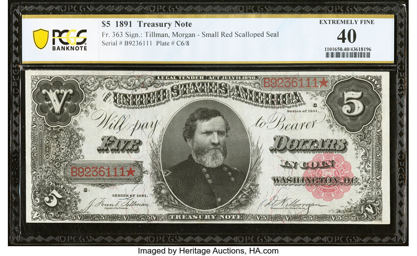 1891 $5  (Fr. 363) thumbnail 7