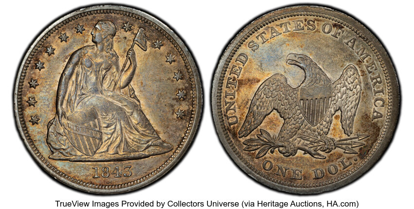 Image for 1843 $1 AU55