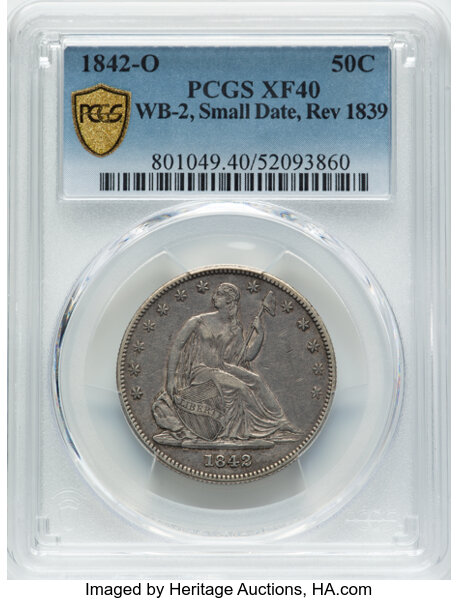 1842-O 50c Small Date, Reverse of 1839 VG8 CAC thumbnail 22