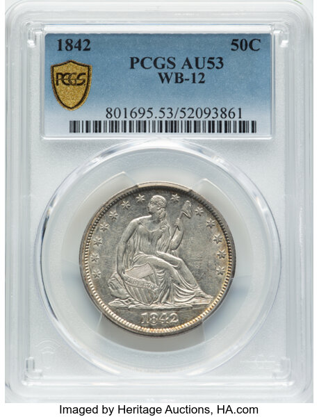 1842 50c Medium Date MS63 thumbnail 22