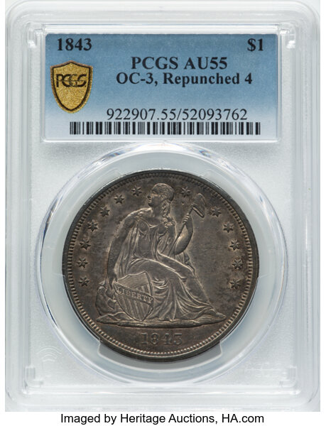 1843 $1 AU55 thumbnail 2