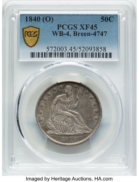 1840-(O) 50c Medium Letters, Reverse of 1838 VG10 CAC thumbnail 24