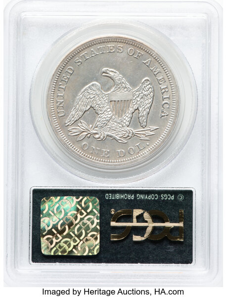 1849 $1 AU53 CAC thumbnail 2