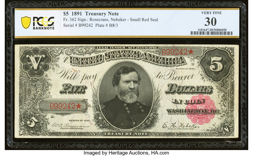 1891 $5  (Fr. 362) thumbnail 4