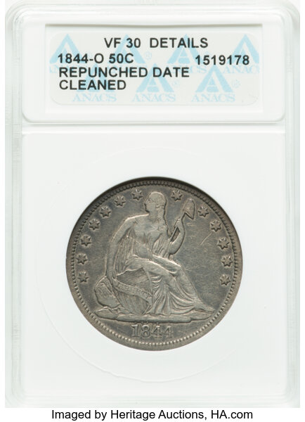 1844-O 50c Doubled Date, FS-301, WB-22 MS thumbnail 4