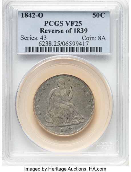 1842-O 50c Small Date, Reverse of 1839 MS thumbnail 5