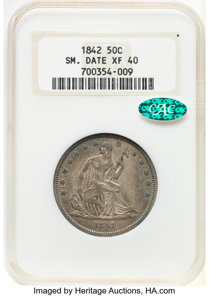 1842 50c Small Date, Reverse of 1842 MS thumbnail 4