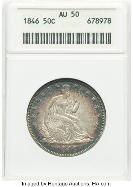 1846 50c Tall Date MS thumbnail 7