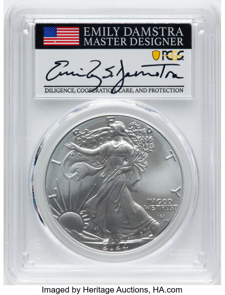 2024-(P) $1  Silver Eagle, Star Privy MS69 CAC thumbnail 22