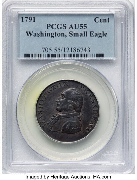 1791 1c Washington, Small Eagle MS BN thumbnail 7