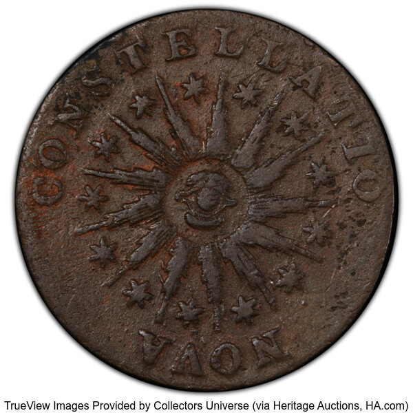 1785 Copper Nova Constellatio, Pointed Rays MS BN VF25 BN thumbnail 22