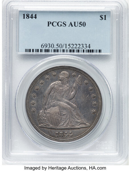 1844 $1 MS63 thumbnail 21