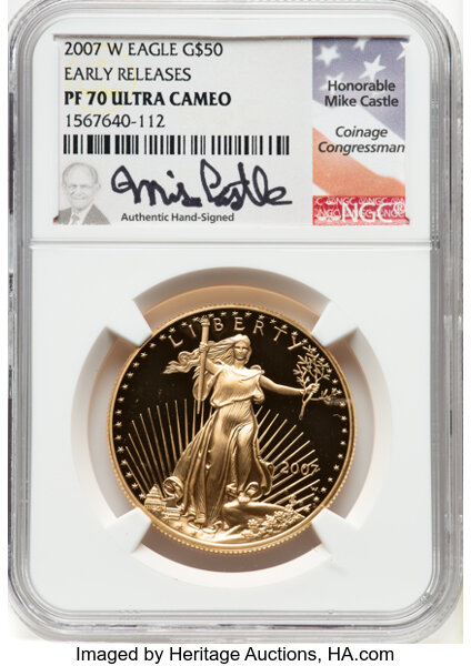 Image for 2007-W G$50  Gold Eagle PR DCAM OGP