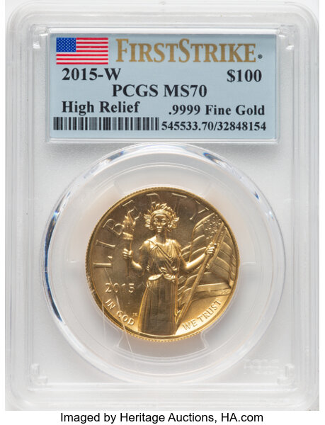2015-W G$100  1oz Gold, Liberty, High Relief MS thumbnail 6