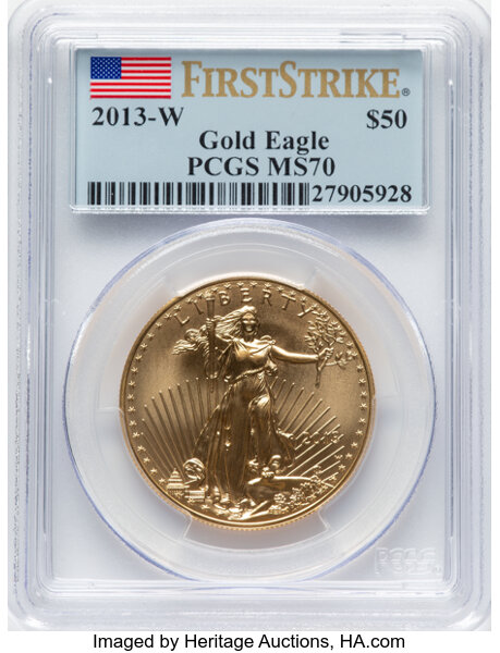 Image for 2013-W G$50  Gold Eagle, Burnished MS