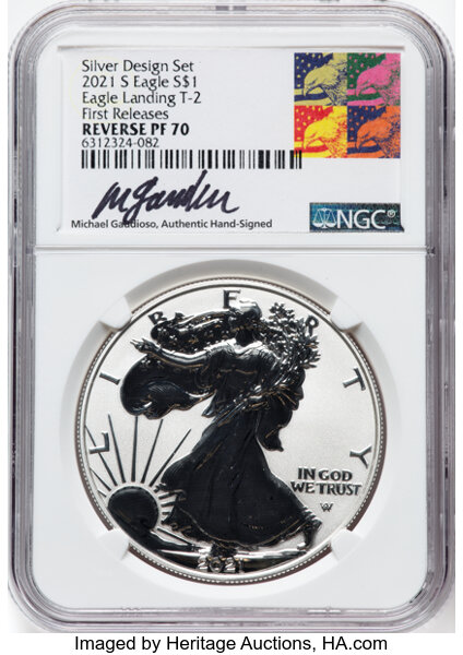 2021-S $1  Silver Eagle, Reverse Proof, Type 2 PR66 CAC thumbnail 19