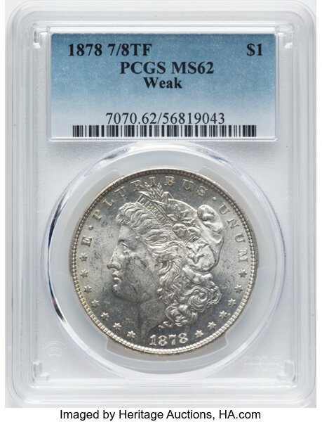 1878 7/8TF $1  Weak, 7/4, Doubled Legs, VAM-33 MS thumbnail 5