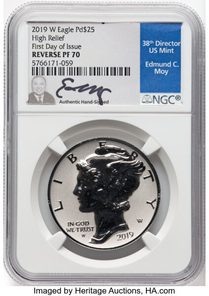 2019-W $25  Palladium Eagle, Reverse Proof PR70 thumbnail 11