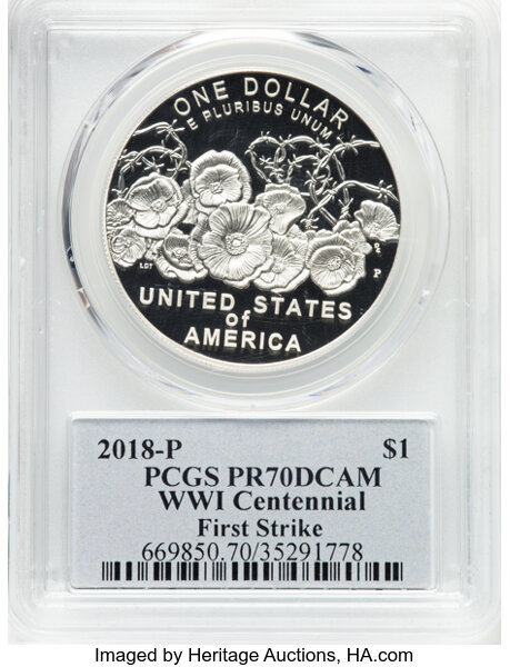 2018-P S$1 World War I Centennial PR DCAM OGP thumbnail 2