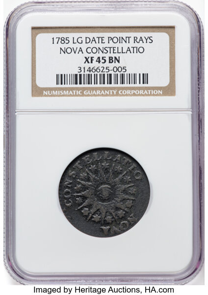 1785 Copper Nova Constellatio, Pointed Rays MS BN thumbnail 12