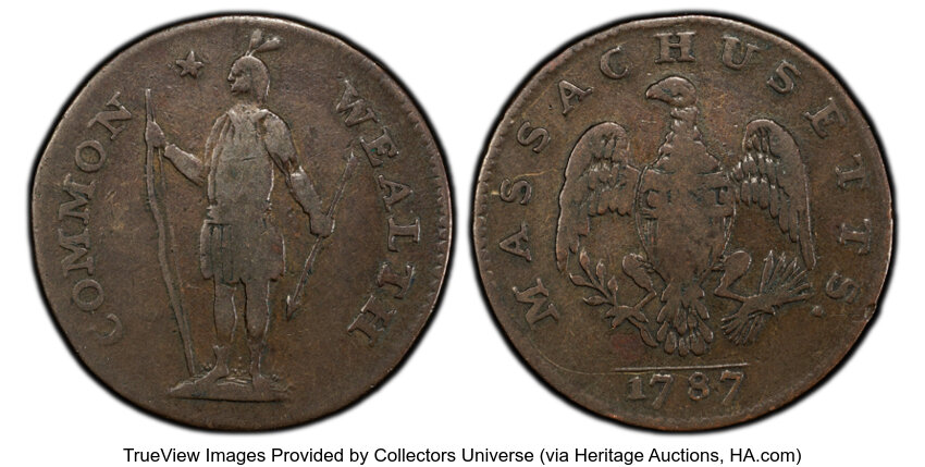 Image for 1787 Cent Massachusetts, Left Arrows MS BN VF20 BN