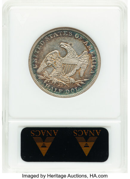 1840-(O) 50c Medium Letters, Reverse of 1838 VG10 CAC thumbnail 22