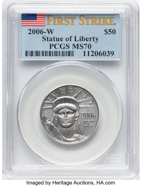 American Platinum Eagle (APE) P$50  1/2 Ounce, 1997-2008 [Type] MS70 thumbnail 9