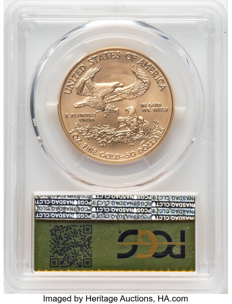 2018-W G$50  Gold Eagle, Burnished MS thumbnail 3