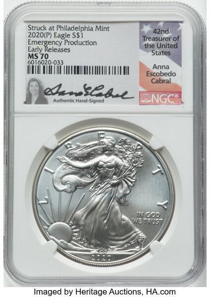 2020-(P) $1  Silver Eagle MS thumbnail 18