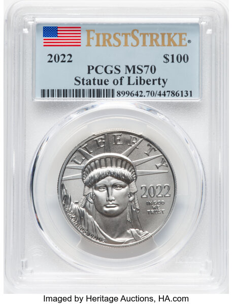 2022 P$100  Platinum Eagle MS69 thumbnail 3