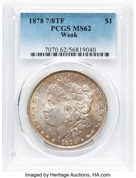 1878 7/8TF $1  Weak, 7/4, Doubled Legs, VAM-33 MS thumbnail 3