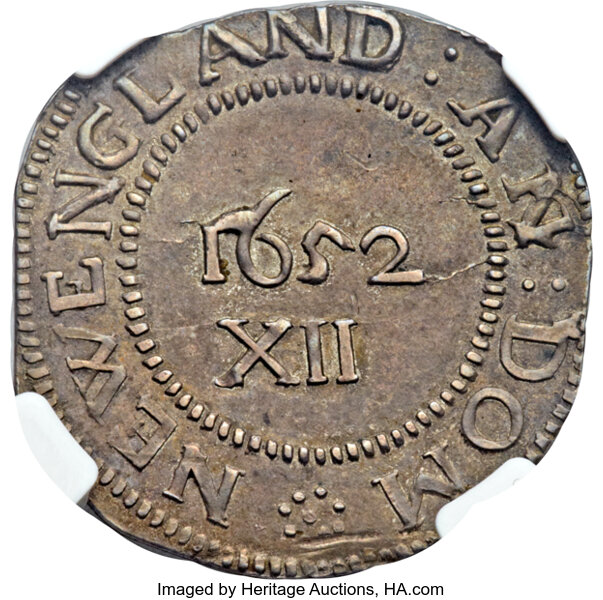 1652 Shilling Pine Tree, Large Planchet, Pellets at Trunk MS thumbnail 5