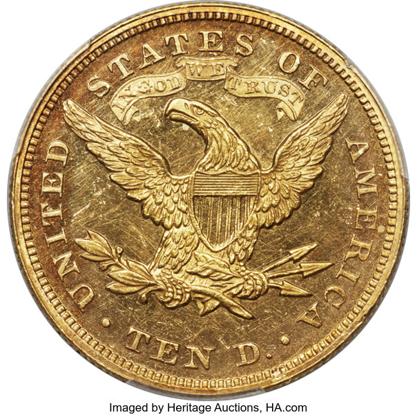 Liberty Gold Eagle $10  Motto, 1866-1907 PR CAM [Type] PR63 CAM thumbnail 2