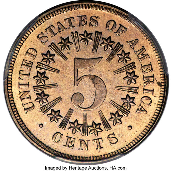 1867 5c Rays PR CAM PR63 CAM thumbnail 2