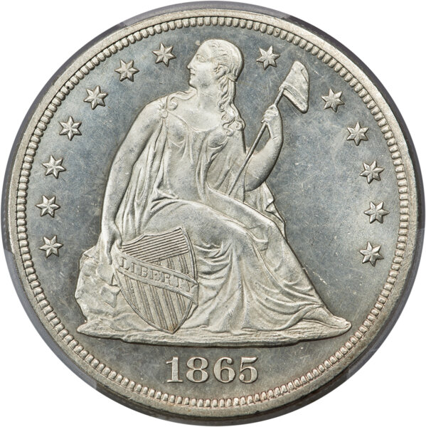 1865 $1 AU58 thumbnail 22