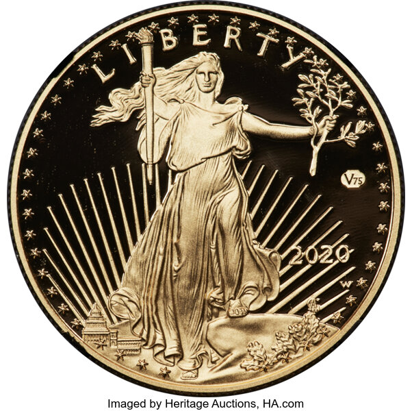 2020-W G$50  Gold Eagle, v75 Privy, WWII Anniversary PR DCAM PR65 DCAM thumbnail 5