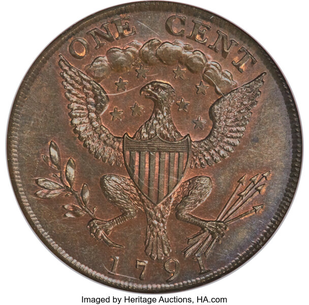 1791 1c Washington, Small Eagle MS BN thumbnail 20