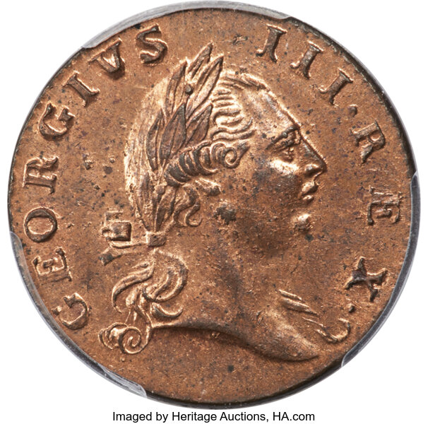 1773 1/2 P Virginia, No Period After GEORGIVS MS BN MS60 BN thumbnail 18