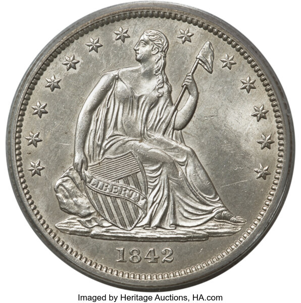 1842 50c Small Date, Reverse of 1842 MS thumbnail 3