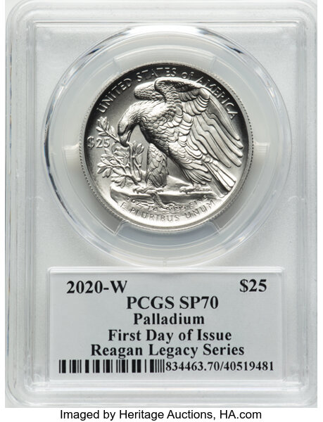 2020-W $25  Palladium Eagle, Burnished MS thumbnail 15