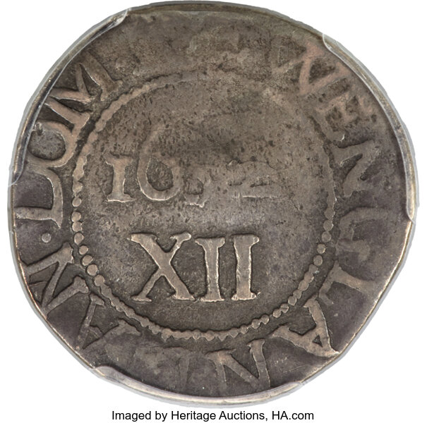 1652 Shilling Oak Tree VF35 thumbnail 2