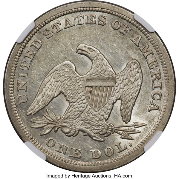 1848 $1 AU58 thumbnail 4