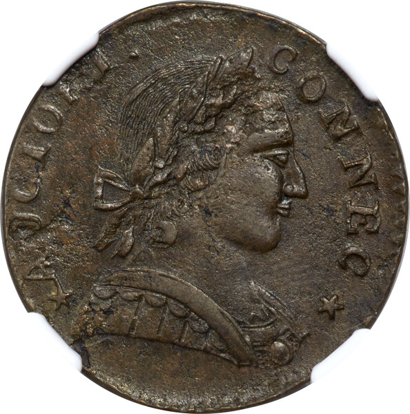 Image for 1788 Copper Connecticut, Mailed Bust Right MS BN MS61 BN