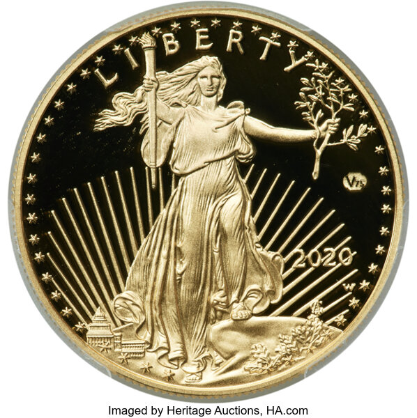 2020-W G$50  Gold Eagle, v75 Privy, WWII Anniversary PR DCAM PR65 DCAM thumbnail 3