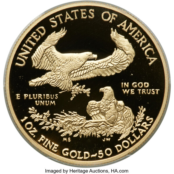 2020-W G$50  Gold Eagle, v75 Privy, WWII Anniversary PR DCAM PR65 DCAM thumbnail 4