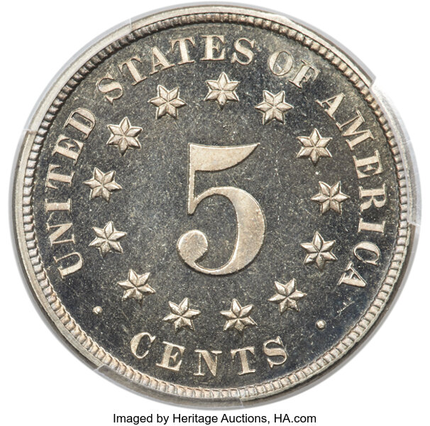 Shield Nickel 5c No Rays, 1867-1883 PR DCAM [Type] PR67 DCAM thumbnail 13