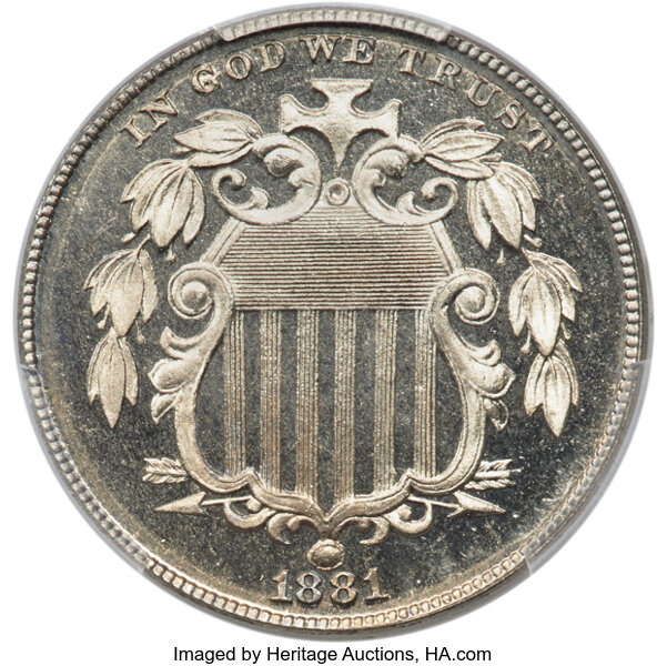 Shield Nickel 5c No Rays, 1867-1883 PR DCAM [Type] PR67 DCAM thumbnail 12